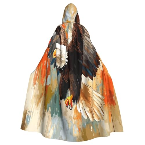 OIBNKCN Der fliegende Adler Kapuzenumhang für Damen und Herren, langlebiger und stilvoller schwarzer Umhang mit Kapuze für Halloween, Cosplay und mehr. von OIBNKCN