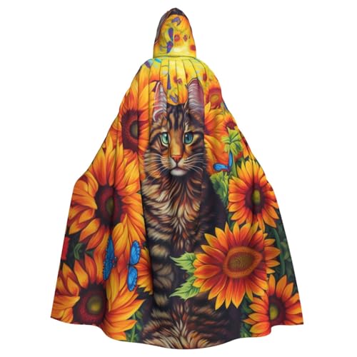 OIBNKCN Die kleine Katze ist sowohl für Männer als auch für Frauen geeignet, Bademäntel mit Kapuze, Umhang, Ritter, stilvolle und coole Rollenspiel-Kostüme von OIBNKCN