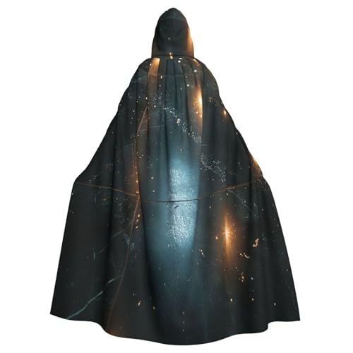 OIBNKCN Dot Starlight Kapuzenumhang für Damen und Herren, langlebiger und stilvoller schwarzer Umhang mit Kapuze für Halloween, Cosplay und mehr. von OIBNKCN