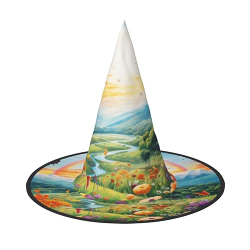 OIBNKCN Dreamy Rainbow Garden Halloween Hut Hexenhut - Perfekt für Frauen, Männer, Hexenhut Dekor zum Aufhängen und Party OIBNKCN Dreamy Rainbow Garden Halloween Hut Hexenhut - Perfekt für Frauen, Männer, Hexenhut Dekor zum Aufhängen und Party von OIBNKCN