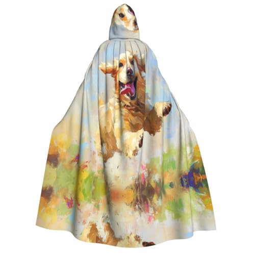 OIBNKCN Ein Golden Retriever Halloween Kapuzenmantel für Erwachsene Männer Frauen Weihnachten Hoodies Umhang Rollenspiel Kostüme von OIBNKCN