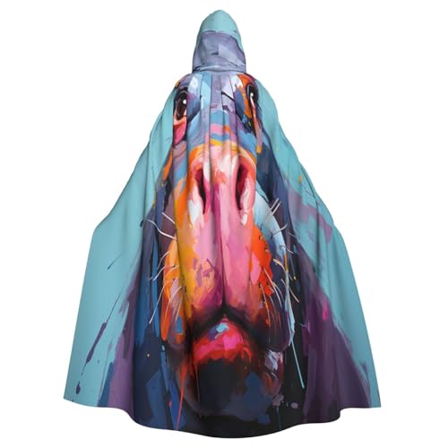 OIBNKCN Ein Nashorn-Umhang mit Kapuze für Männer und Frauen, langlebiger und stilvoller schwarzer Umhang mit Kapuze für Halloween, Cosplay und mehr. von OIBNKCN