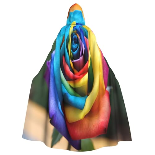 OIBNKCN Ein einzigartiger Umhang mit Kapuze in Regenbogen-Rose für Damen und Herren, langlebiger und stilvoller schwarzer Umhang mit Kapuze für Halloween, Cosplay und mehr. OIBNKCN Ein einzigartiger Umhang mit Kapuze in Regenbogen-Rose für Damen und Herren, langlebiger und stilvoller schwarzer Umhang mit Kapuze für Halloween, Cosplay und mehr. von OIBNKCN