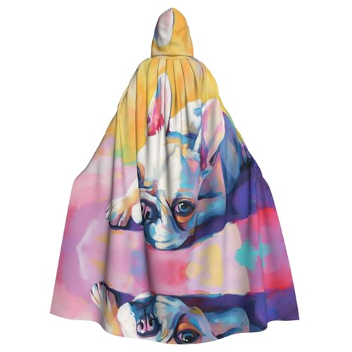 OIBNKCN Ein kleiner Hund liegend. Geeignet für Männer und Frauen, Kapuzenmäntel für Erwachsene, Umhänge, Ritter, stilvolle und coole Rollenspiel-Kostüme von OIBNKCN