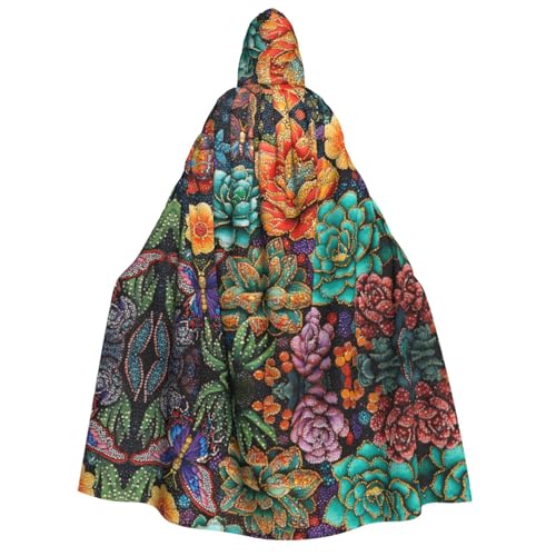 OIBNKCN Ein luxuriöser rosenverzierter Halloween-Kapuzenmantel für Erwachsene, Männer und Frauen, Weihnachts-Kapuzenpullover, Umhang, Rollenspiel-Kostüme von OIBNKCN