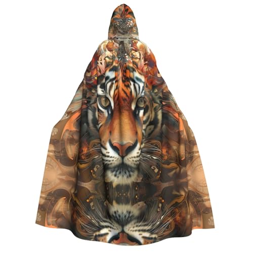 OIBNKCN Ein majestätischer Löwenkopf Halloween Kapuzenmantel für Erwachsene Männer Frauen Weihnachten Hoodies Umhang Rollenspiel Kostüme von OIBNKCN