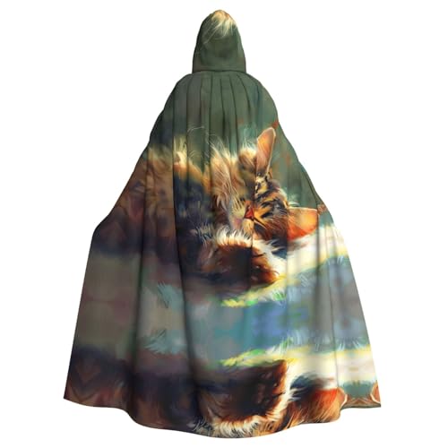 OIBNKCN Eine kleine Katze, die in der Sonne schläft, geeignet für Männer und Frauen, Kapuzenmäntel für Erwachsene, Umhang, Ritter, stilvolle und coole Rollenspiel-Kostüme OIBNKCN Eine kleine Katze, die in der Sonne schläft, geeignet für Männer und Frauen, Kapuzenmäntel für Erwachsene, Umhang, Ritter, stilvolle und coole Rollenspiel-Kostüme von OIBNKCN