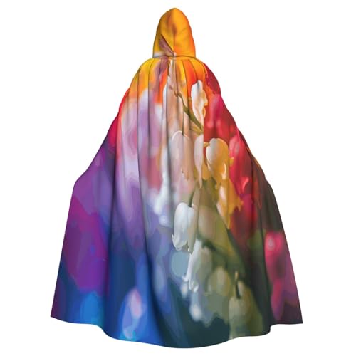 OIBNKCN Exquisiter Blumen-Kapuzenumhang für Damen und Herren, langlebiger und stilvoller schwarzer Umhang mit Kapuze für Halloween, Cosplay und mehr. von OIBNKCN