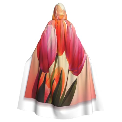 OIBNKCN Farbenfroher Tulpen-Kapuzenumhang für Damen und Herren, langlebiger und stilvoller schwarzer Umhang mit Kapuze für Halloween, Cosplay und mehr. von OIBNKCN