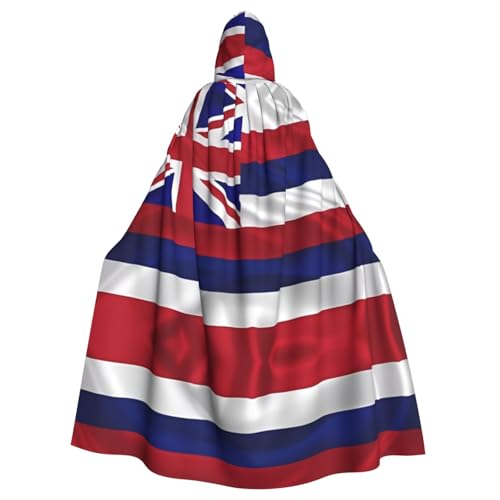 OIBNKCN Flagge von Hawaii, Amerikaner, geeignet für Männer und Frauen, Erwachsenen-Bademäntel, Umhänge, Ritter, stilvolle und coole Rollenspiel-Kostüme von OIBNKCN
