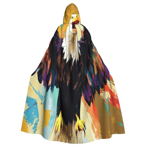 OIBNKCN Fliegender Adler mit Kapuze für Damen und Herren, langlebiger und stilvoller schwarzer Umhang mit Kapuze für Halloween, Cosplay und mehr. von OIBNKCN