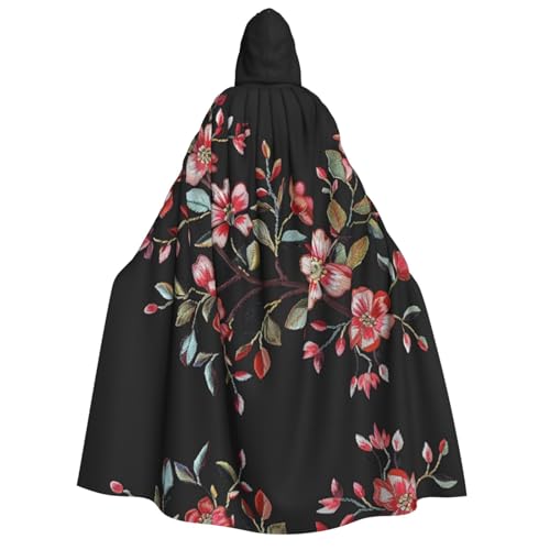 OIBNKCN Gestickte Blumen Halloween Kapuzenmantel für Erwachsene Männer Frauen Weihnachten Hoodies Umhang Rollenspiel Kostüme von OIBNKCN
