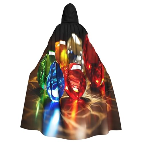 OIBNKCN Glasjuwelen Kapuzenumhang für Damen und Herren, langlebiger und stilvoller schwarzer Umhang mit Kapuze für Halloween, Cosplay und mehr von OIBNKCN