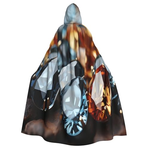 OIBNKCN Glasjuwelen Kapuzenumhang für Damen und Herren, langlebiger und stilvoller schwarzer Umhang mit Kapuze für Halloween, Cosplay und mehr von OIBNKCN