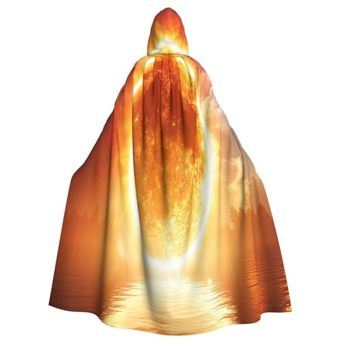 OIBNKCN Glowing Planet Kapuzenumhang für Damen und Herren, langlebiger und stilvoller schwarzer Umhang mit Kapuze für Halloween, Cosplay und mehr. von OIBNKCN