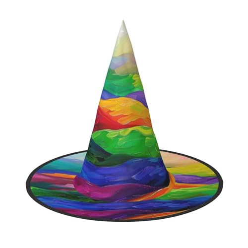 OIBNKCN Halloween-Hut in Regenbogenbergen – perfekt für Frauen, Männer, Hexenhut, Dekoration zum Aufhängen und für Partys von OIBNKCN