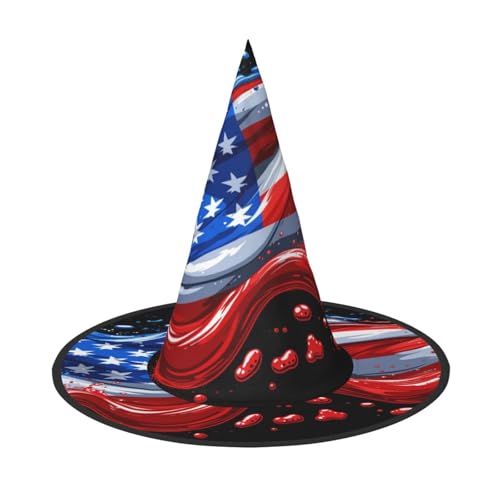 OIBNKCN Halloween-Hut mit amerikanischer Flagge, perfekt für Frauen, Männer, Hexenhut, Dekoration zum Aufhängen und für Partys OIBNKCN Halloween-Hut mit amerikanischer Flagge, perfekt für Frauen, Männer, Hexenhut, Dekoration zum Aufhängen und für Partys von OIBNKCN