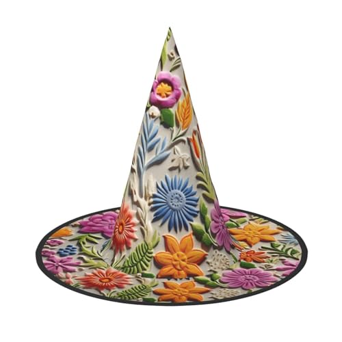 OIBNKCN Halloween-Hut mit buntem Blumenmuster, perfekt für Damen, Herren, Hexenhut, Dekoration zum Aufhängen und für Partys OIBNKCN Halloween-Hut mit buntem Blumenmuster, perfekt für Damen, Herren, Hexenhut, Dekoration zum Aufhängen und für Partys von OIBNKCN