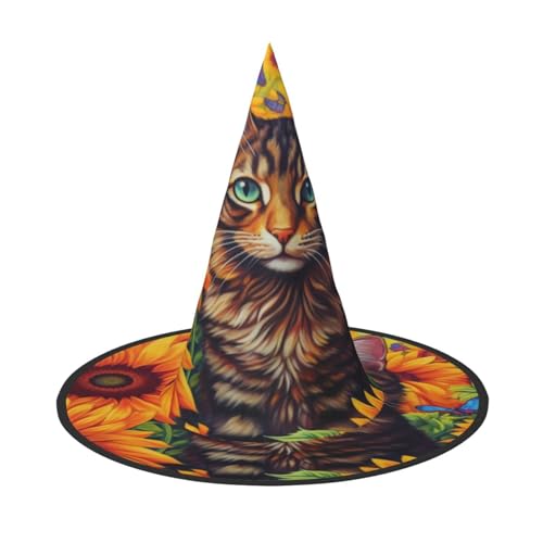 OIBNKCN Halloween-Hut mit der kleinen Katze, perfekt für Frauen, Männer, Hexenhut, Dekoration zum Aufhängen und für Partys OIBNKCN Halloween-Hut mit der kleinen Katze, perfekt für Frauen, Männer, Hexenhut, Dekoration zum Aufhängen und für Partys von OIBNKCN