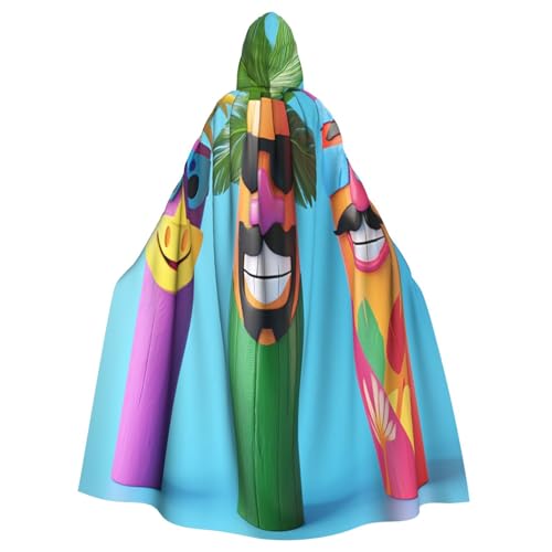 OIBNKCN Kapuzenumhang mit Cartoon-Muster für Damen und Herren, langlebiger und stilvoller schwarzer Umhang mit Kapuze für Halloween, Cosplay und mehr. von OIBNKCN