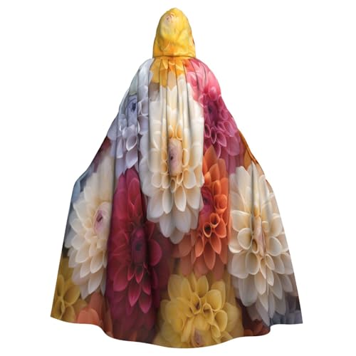 OIBNKCN Kapuzenumhang mit Kugelblume für Damen und Herren, langlebiger und stilvoller schwarzer Umhang mit Kapuze für Halloween, Cosplay und mehr. von OIBNKCN