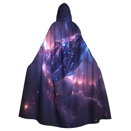 OIBNKCN Magical Ocean Kapuzenumhang für Damen und Herren, langlebiger und stilvoller schwarzer Umhang mit Kapuze für Halloween, Cosplay und mehr. von OIBNKCN