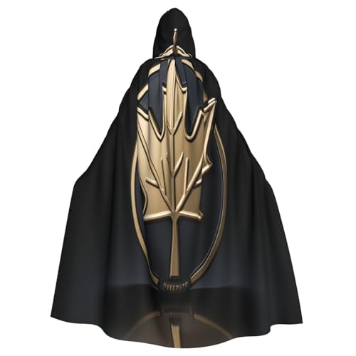 OIBNKCN Metall-Ahornblatt-Kapuzenumhang für Damen und Herren, langlebiger und stilvoller schwarzer Umhang mit Kapuze für Halloween, Cosplay und mehr. von OIBNKCN