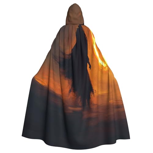 OIBNKCN Mysteriöser Kapuzenumhang für Damen und Herren, langlebiger und stilvoller schwarzer Umhang mit Kapuze für Halloween, Cosplay und mehr. von OIBNKCN