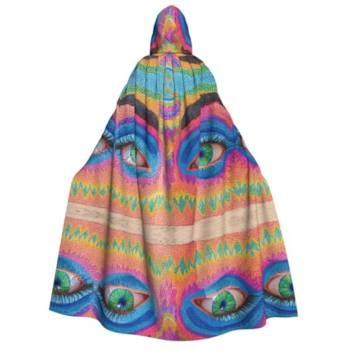 OIBNKCN Mysterious Rainbow Eyes Halloween Kapuzenmantel für Erwachsene Männer Frauen Weihnachten Hoodies Umhang Rollenspiel Kostüme von OIBNKCN