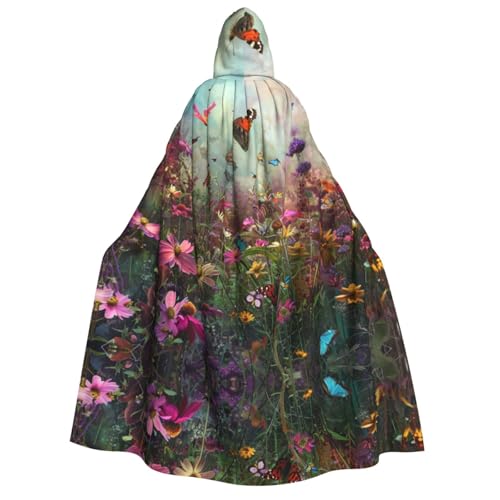 OIBNKCN Mysterious Rainbow Garden Halloween Kapuzenmantel für Erwachsene Männer Frauen Weihnachten Hoodies Umhang Rollenspiel Kostüme von OIBNKCN