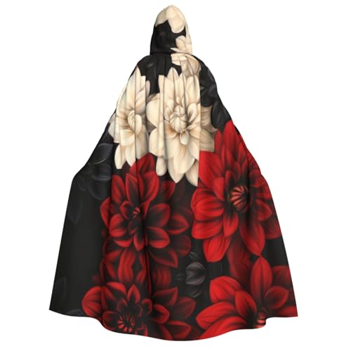 OIBNKCN Mysterious Rose Halloween Kapuzenmantel für Erwachsene Männer Frauen Weihnachten Hoodies Umhang Rollenspiel Kostüme von OIBNKCN