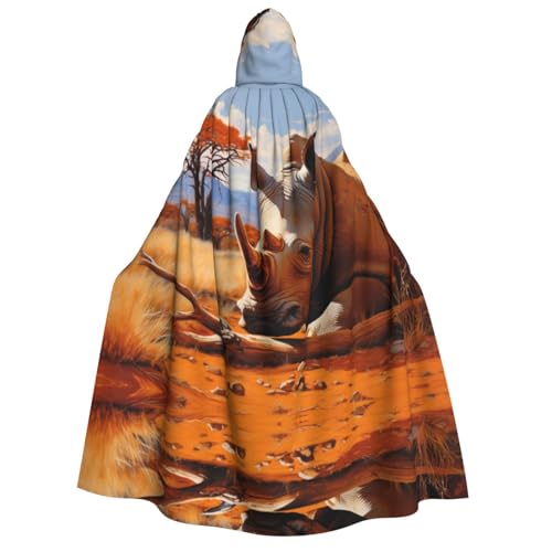 OIBNKCN Nashörner ruhen Halloween Kapuzenmantel für Erwachsene Männer Frauen Weihnachten Hoodies Umhang Rollenspiel Kostüme von OIBNKCN