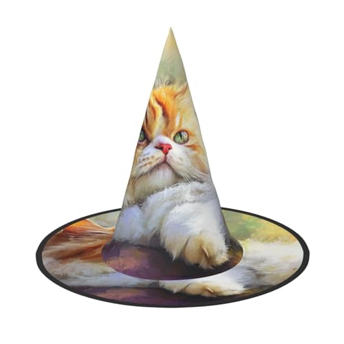 OIBNKCN Niedliche kleine Katze, die in Gedanken verloren geht, Halloween-Hut Hexenhut – perfekt für Frauen, Männer, Hexenhut, Dekoration zum Aufhängen und für Partys OIBNKCN Niedliche kleine Katze, die in Gedanken verloren geht, Halloween-Hut Hexenhut – perfekt für Frauen, Männer, Hexenhut, Dekoration zum Aufhängen und für Partys von OIBNKCN