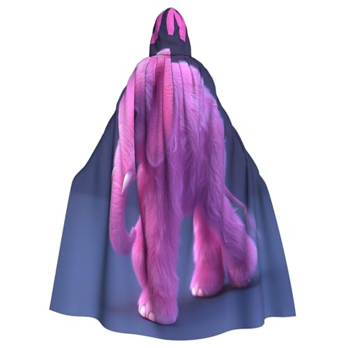 OIBNKCN Rosa Elefant Kapuzenumhang für Damen und Herren, langlebiger und stilvoller schwarzer Umhang mit Kapuze für Halloween, Cosplay und mehr. von OIBNKCN