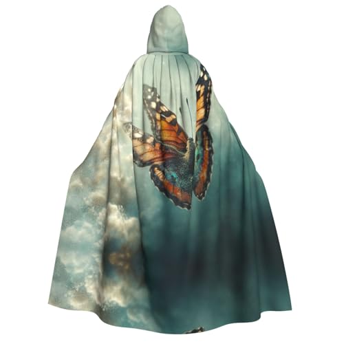 OIBNKCN Schmetterlinge Tanzen Halloween Kapuzenmantel für Erwachsene Männer Frauen Weihnachten Hoodies Umhang Rollenspiel Kostüme von OIBNKCN