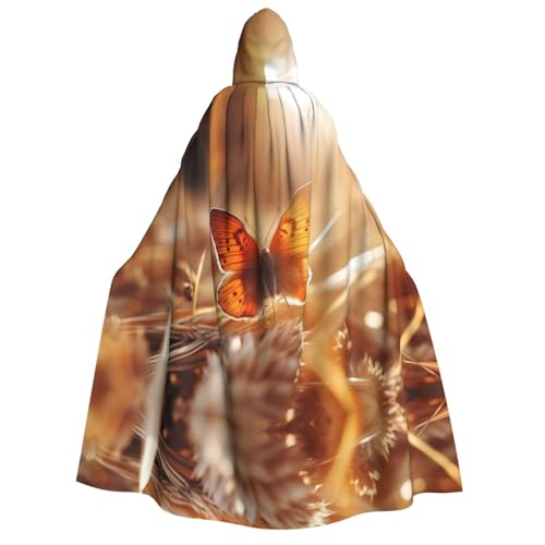 OIBNKCN Schmetterlinge auf Weizenohren Halloween Kapuzenmantel für Erwachsene Männer Frauen Weihnachten Hoodies Umhang Rollenspiel Kostüme von OIBNKCN