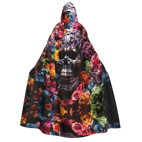 OIBNKCN Skelett im Garten Halloween Kapuzenmantel für Erwachsene Männer Frauen Weihnachten Hoodies Umhang Rollenspiel Kostüme von OIBNKCN