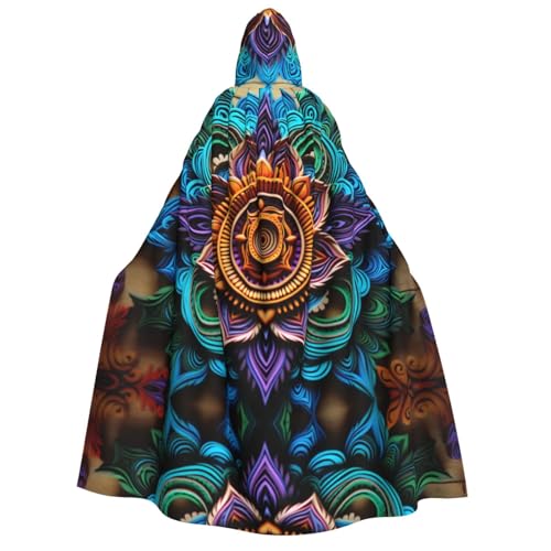 OIBNKCN Symmetrisches Kranzmuster Halloween Kapuzenmantel für Erwachsene Männer Frauen Weihnachten Hoodies Umhang Rollenspiel Kostüme von OIBNKCN