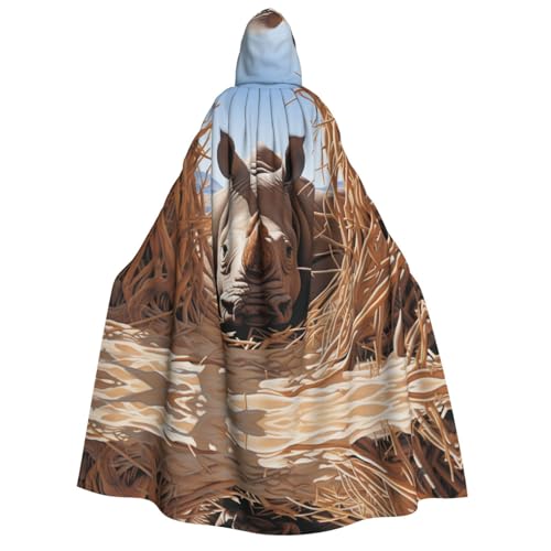 OIBNKCN The Rhinoceros in Sight Halloween Hooded Robe for Adults Men and Women Christmas Hoodies Cloaks Rollenspiel Kostüme von OIBNKCN