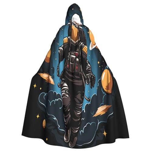 OIBNKCN Traumhafter Astronauten-Umhang mit Kapuze für Männer und Frauen, langlebiger und stilvoller schwarzer Umhang mit Kapuze für Halloween, Cosplay und mehr von OIBNKCN