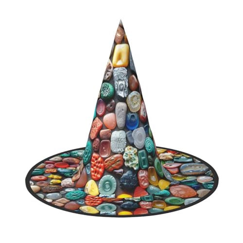 OIBNKCN Viele kleine Steine, Halloween-Hut, Hexenhut, perfekt für Frauen, Männer, Hexenhut, Dekoration zum Aufhängen und für Partys OIBNKCN Viele kleine Steine, Halloween-Hut, Hexenhut, perfekt für Frauen, Männer, Hexenhut, Dekoration zum Aufhängen und für Partys von OIBNKCN