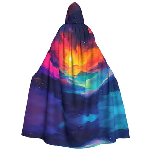 OIBNKCN dazzling sky aurora halloween hooded robe for adults, men and women, Christmas hoodies, cloaks, role-playing costumes von OIBNKCN