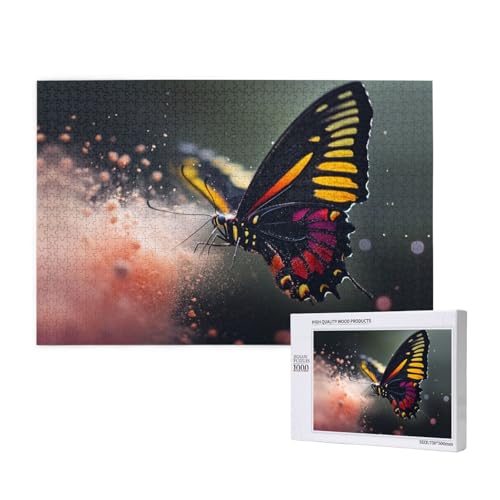 Schmetterlinge im Nebel 1000 Puzzles für Erwachsene, herausfordernde Puzzles, perfekt für Spieleabende, fertige Puzzle-Größen von 29,5 x 19,7 cm von OIBNKCN
