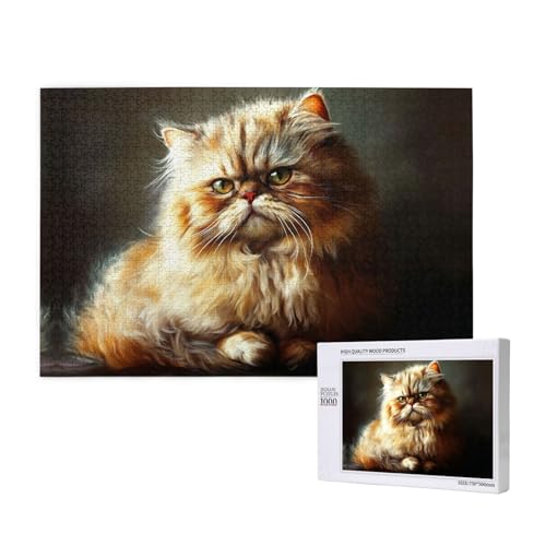 Serious and Focused Little Cat 1000 Adult Puzzles - Challenging Puzzles, Perfect for Game Nights - Completed Puzzle Sizes of 29.5 x 19.7 von OIBNKCN