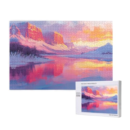 Snow Capped Mountains 1000 Erwachsenenpuzzles – Herausfordernde Puzzles, perfekt für Spieleabende – fertige Puzzle-Größen von 29,5 x 19,7 cm von OIBNKCN