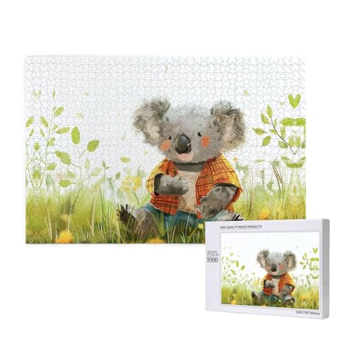 The Cute Little Bear 1000 Erwachsenenpuzzles – herausfordernde Puzzles, perfekt für Spieleabende – fertige Puzzle-Größen von 29,5 x 19,7 cm von OIBNKCN