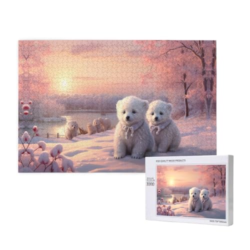 The Cute Little Bear 1000 Puzzles für Erwachsene, herausfordernde Puzzle, perfekt für Spieleabende, komplette Puzzle-Größen von 75 x 50 cm von OIBNKCN