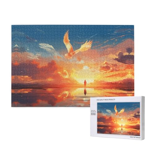 The Eagle Flying 1000 Puzzles für Erwachsene, herausfordernde Puzzle, perfekt für Spieleabende, komplette Puzzle-Größen von 75 x 50 cm von OIBNKCN