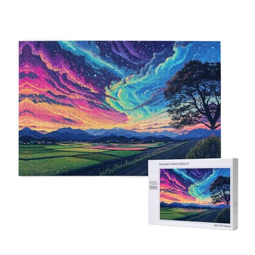 The Fields Under 1000 Adult Puzzles - Herausfordernde Puzzles, perfekt für Spieleabende - Fertige Puzzle-Größen von 29,5 x 19,7 cm von OIBNKCN