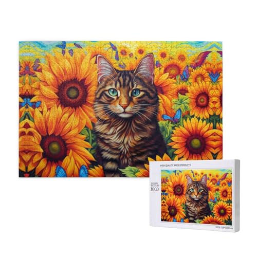 The Little Cat 1000 Puzzles für Erwachsene – herausfordernde Puzzles – perfekt für Spieleabende – fertiges Puzzle 29,5 x 19,7 cm von OIBNKCN